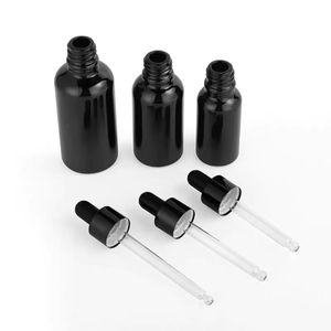 10 ml 30 ml Serum Kosmetik runde Tropfflasche aus schwarzem Glas 